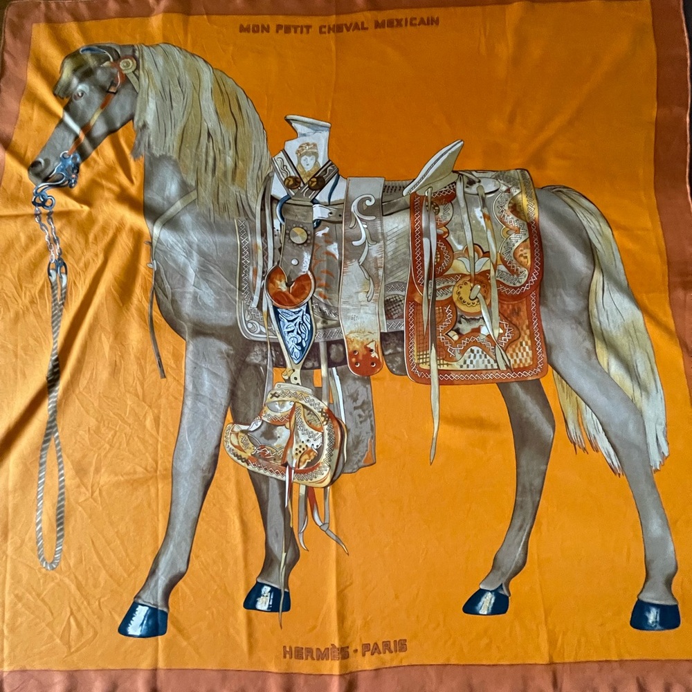 Hermès Mon Petit Cheval Mexican Silk Scarf.
